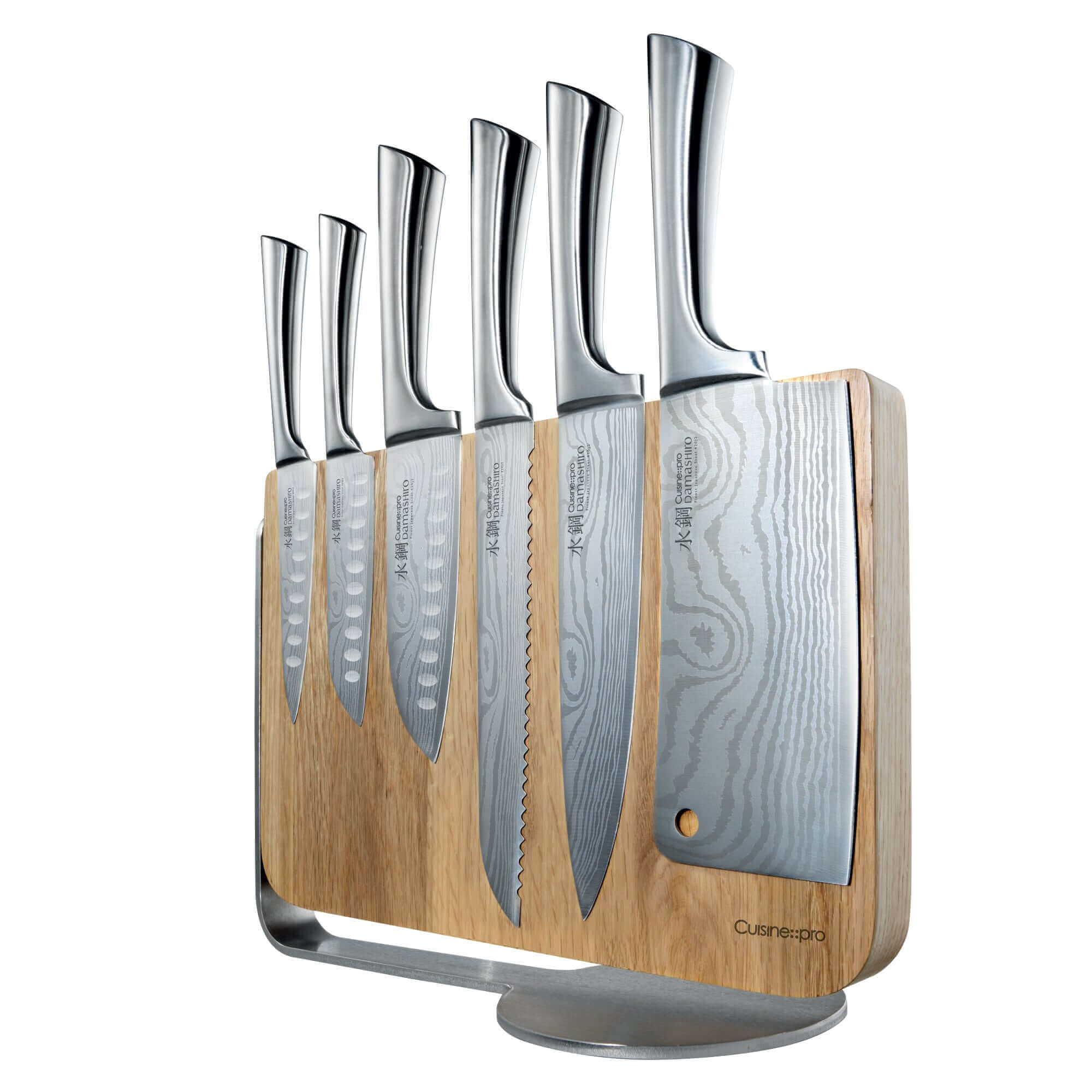 Cuisine::pro DAMASHIRO 7-Piece Stainless Steel Knife Set with Mizu Knife  Block 1029094 - The Home Depot