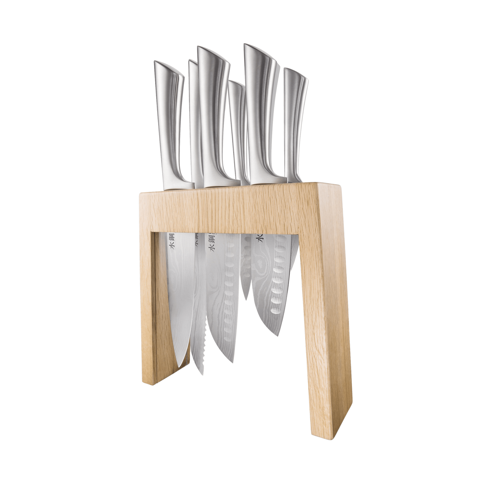 Cuisine::pro® Damashiro® 7 Piece Mizu Knife Block Oak – THE CUSTOM Cuisine::pro® Damashiro® 7 Piece Mizu Knife Block Oak – THE CUSTOM