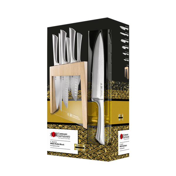 Cuisine::pro® Damashiro® 7 Piece Mizu Knife Block Oak – THE CUSTOM