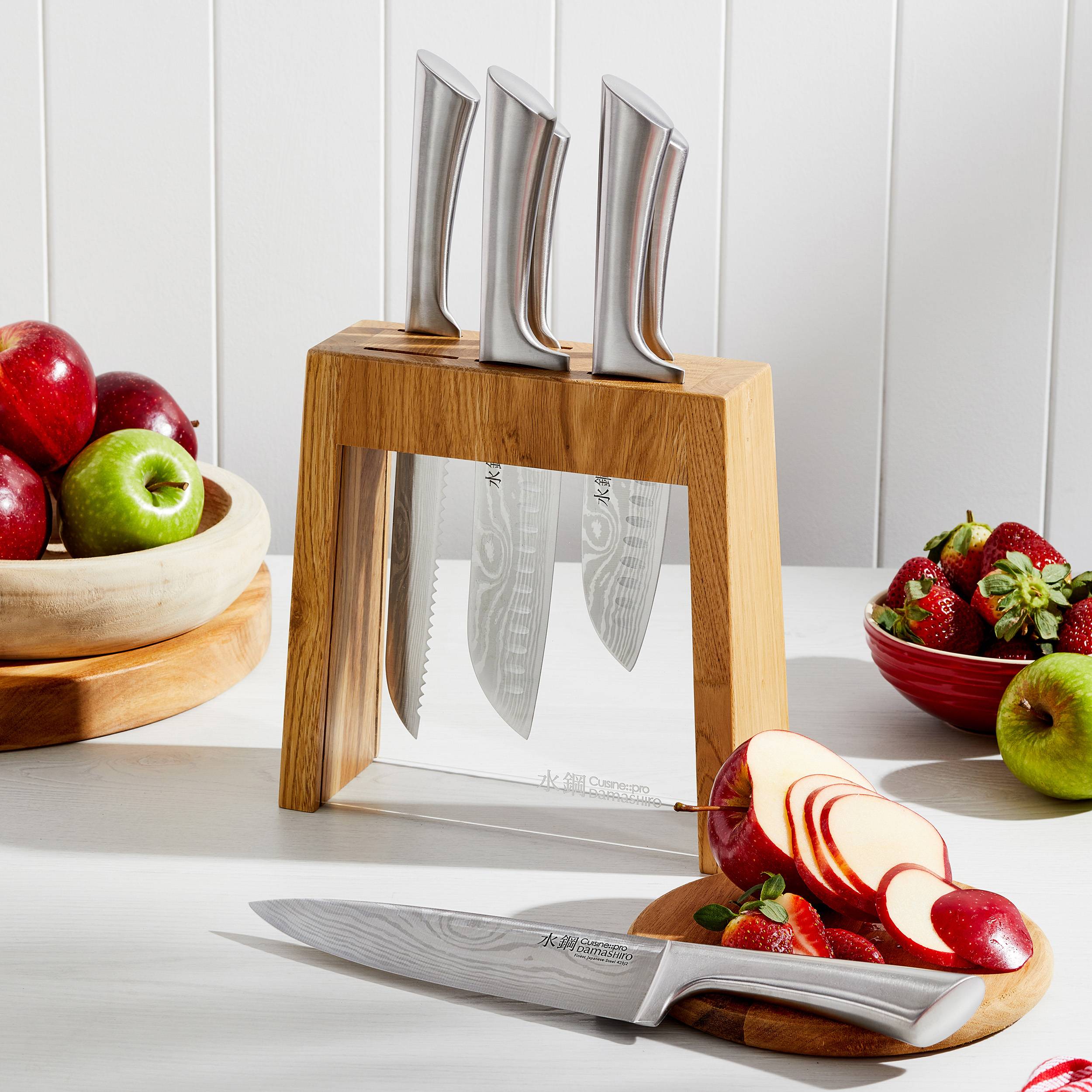 Cuisine::pro® Damashiro® 7 Piece Mizu Knife Block Oak – THE CUSTOM