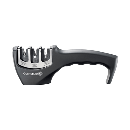 Kitchen Knife Sharpener - 3-Stage Knife Sharpening Tool Helps Repair, Restore and Polish Blades - Cut-Resistant Glove Included