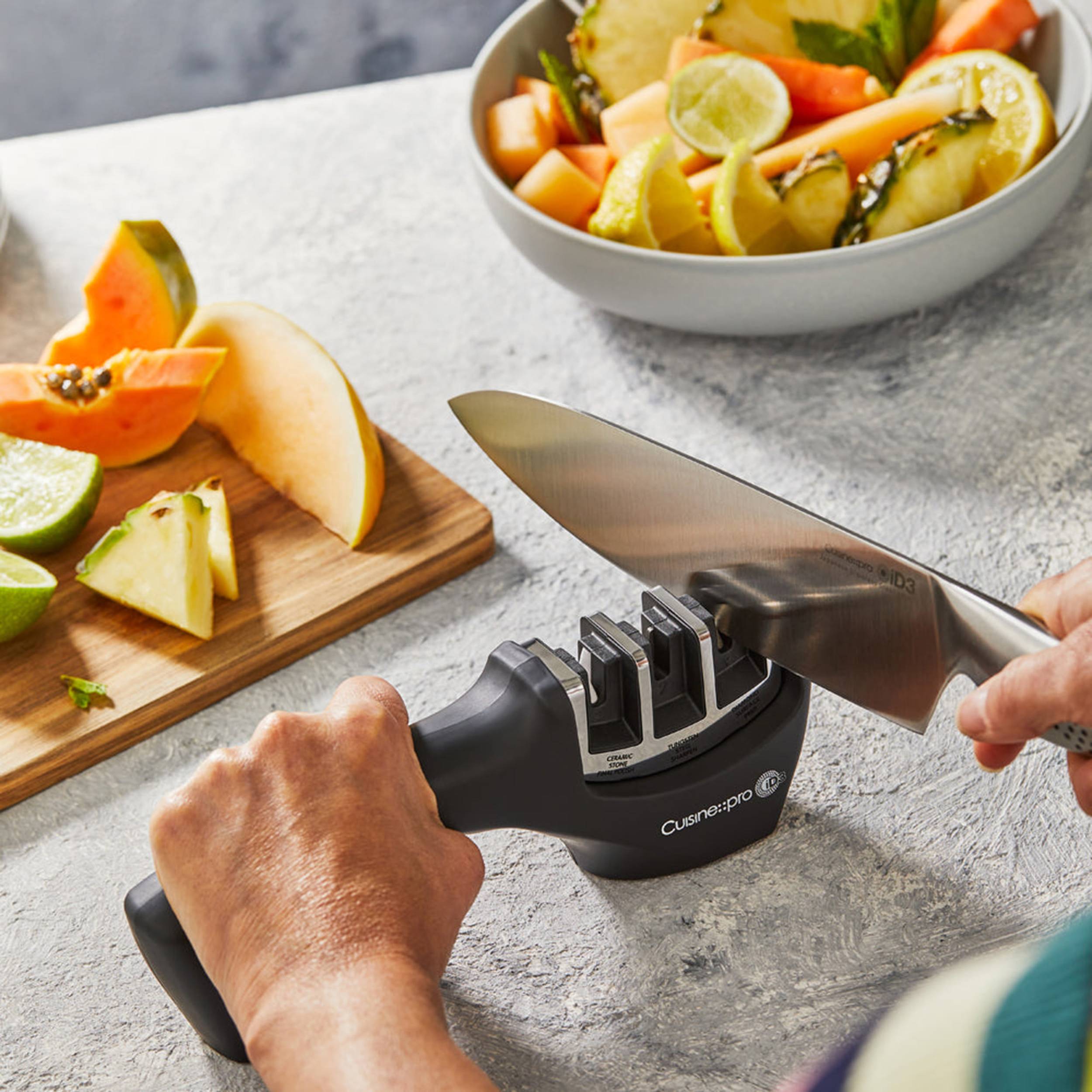 iD3® 3-Step Knife Sharpener | Cuisine::pro® – THE CUSTOM CHEF TM