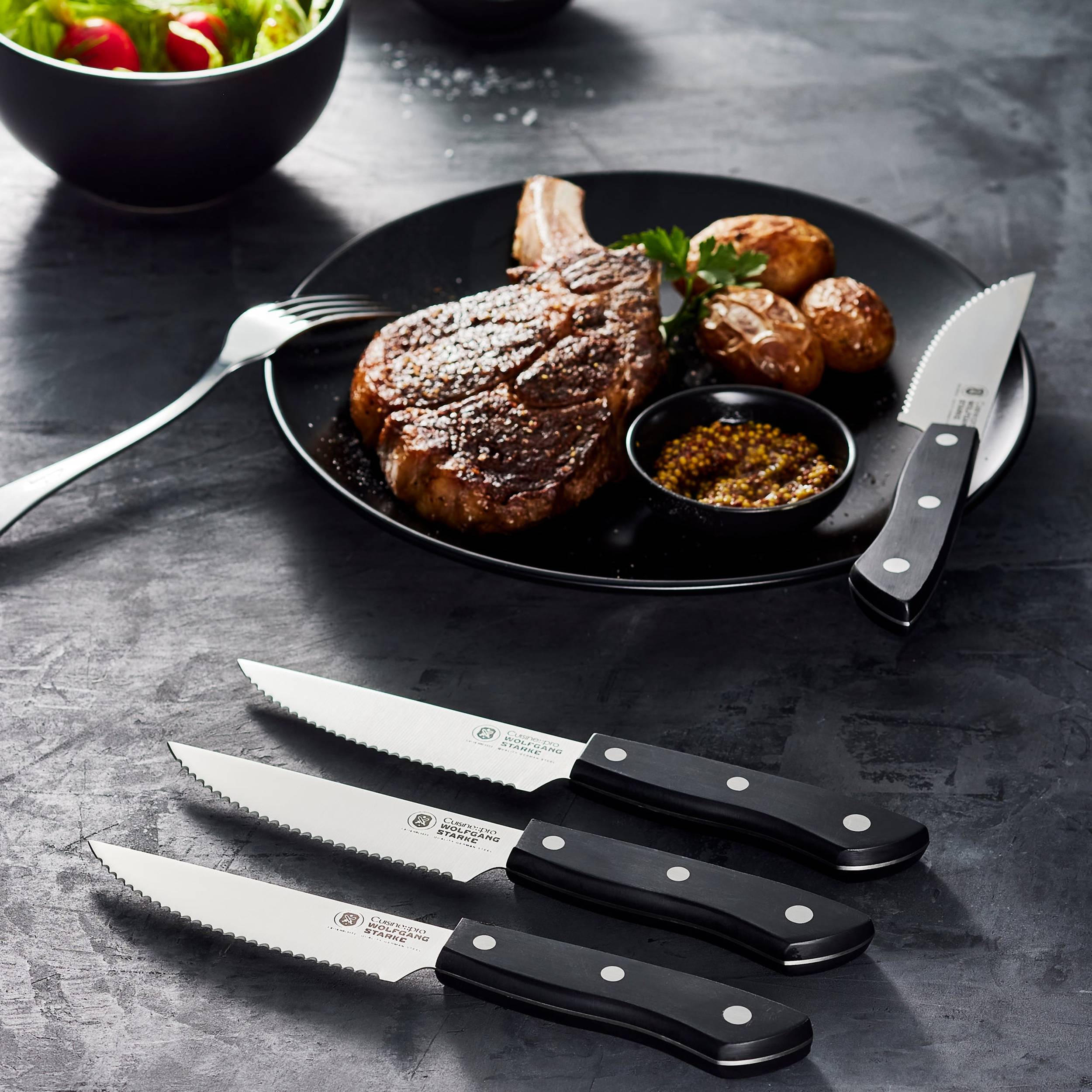 WOLFGANG STARKE™ Steak Knife Set 4PC 12.5cm – THE CUSTOM CHEF TM