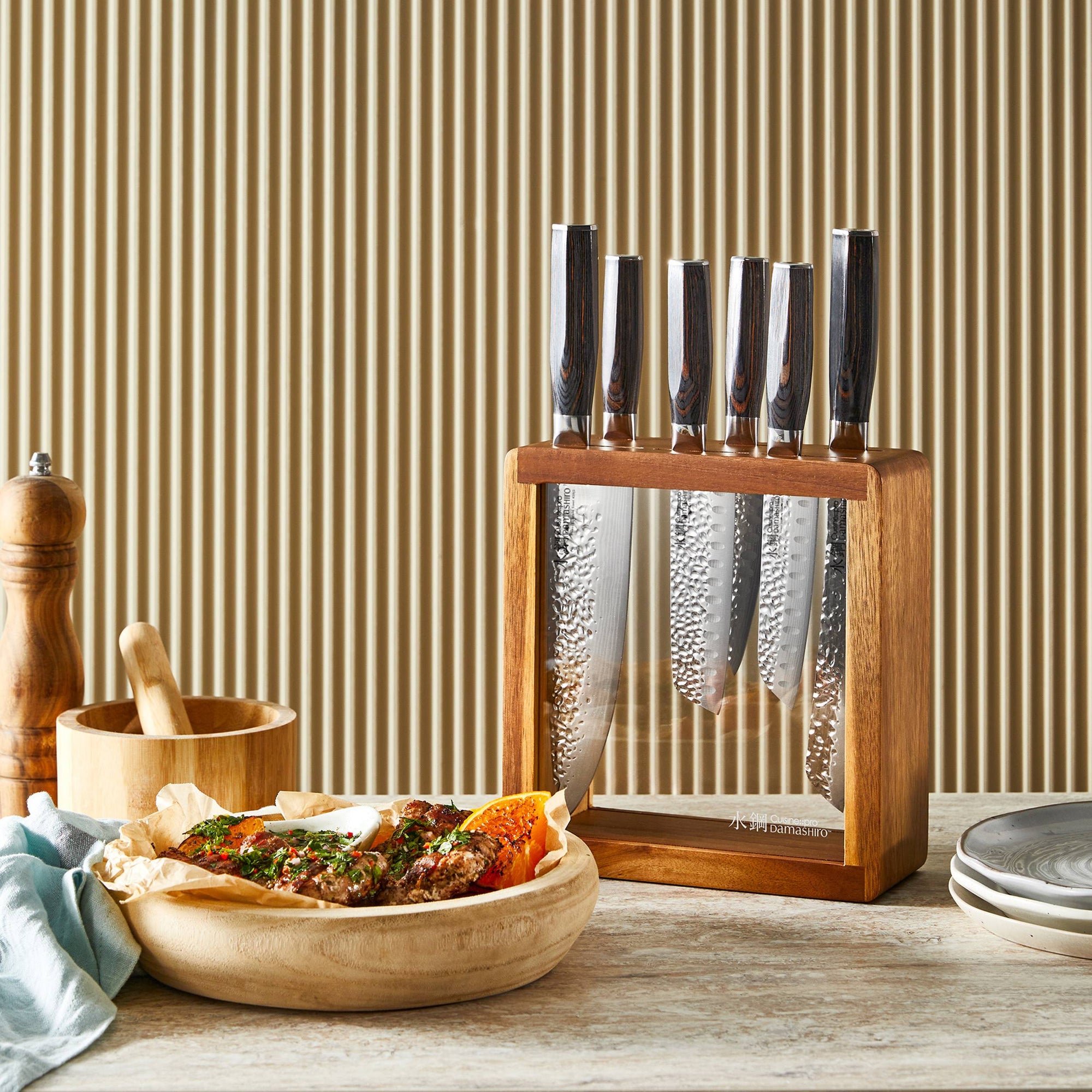 Cuisine::pro® Damashiro EMPEROR® Mokuzai 7-Piece Knife Block