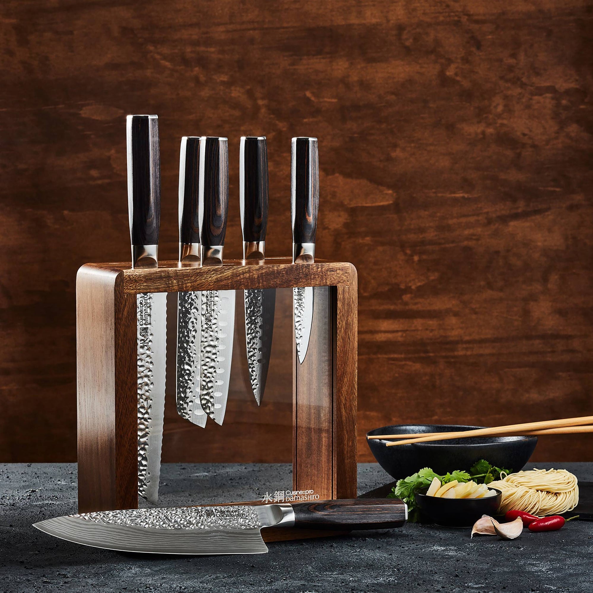 Cuisine::pro® Damashiro EMPEROR® Mokuzai 7-Piece Knife Block