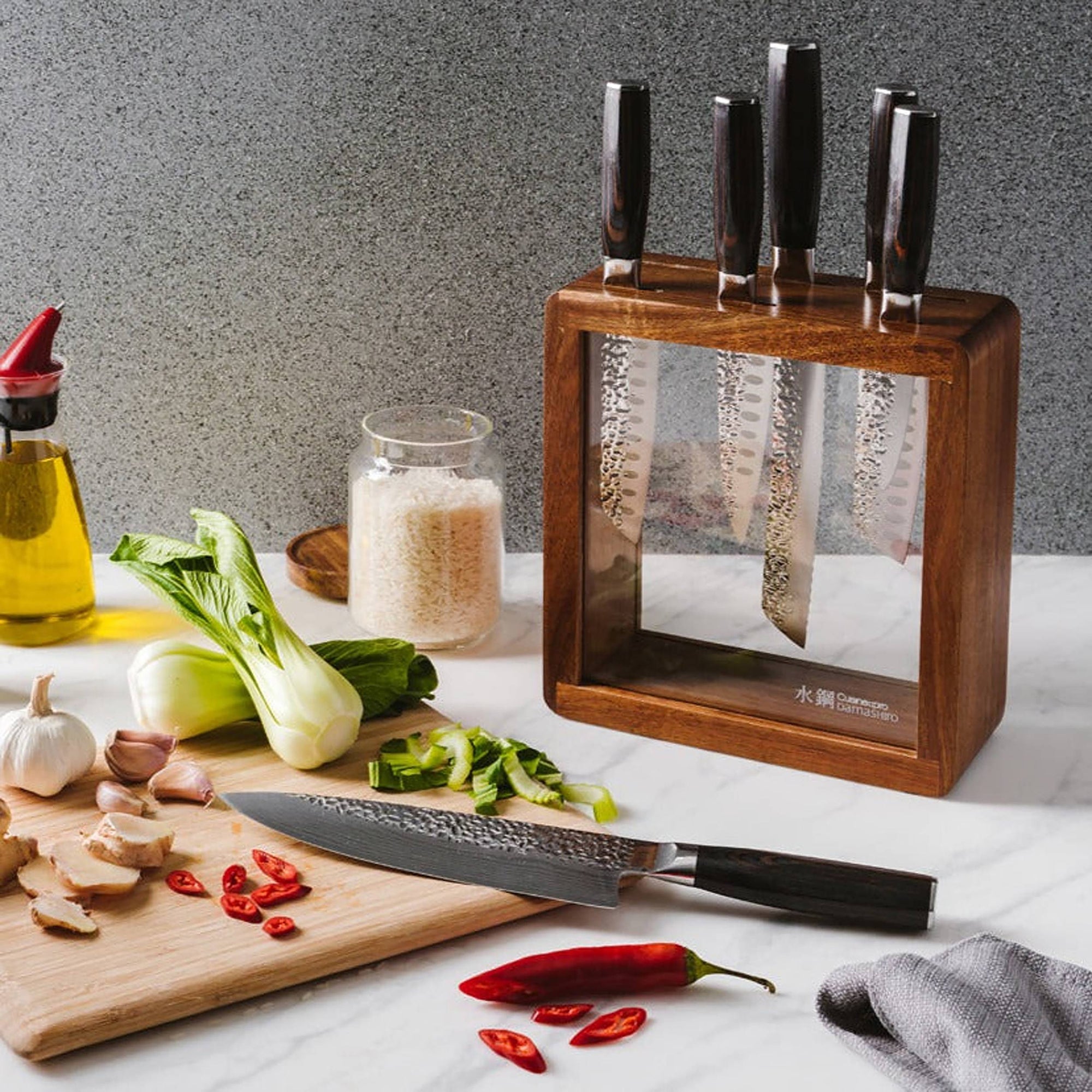 Cuisine::pro® Damashiro EMPEROR® Mokuzai 7-Piece Knife Block