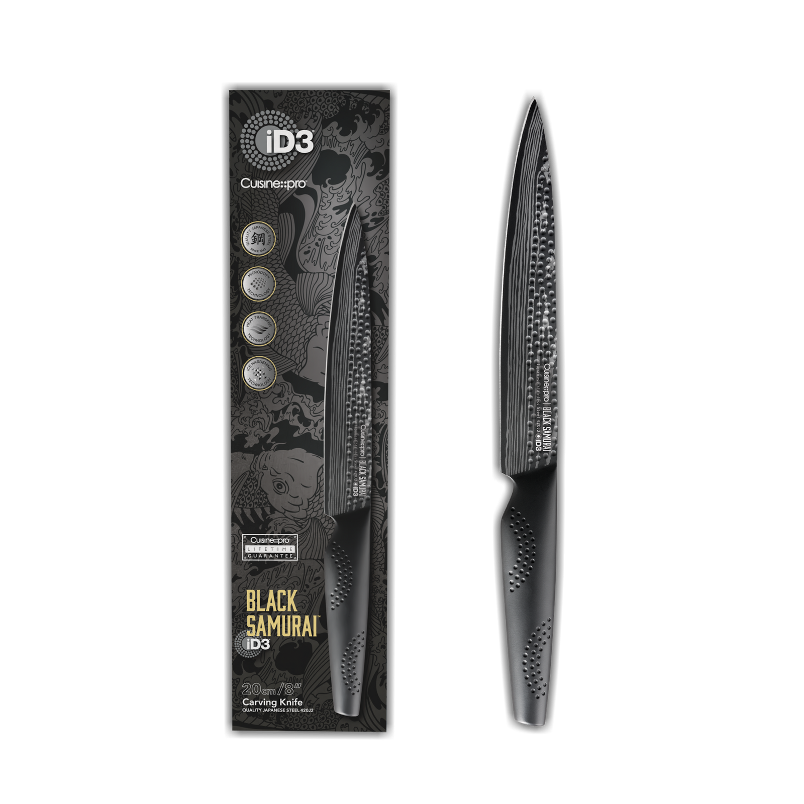 BLACK SAMURAI™ 20cm Carving Knife - Cuisine::Pro® iD3® – THE