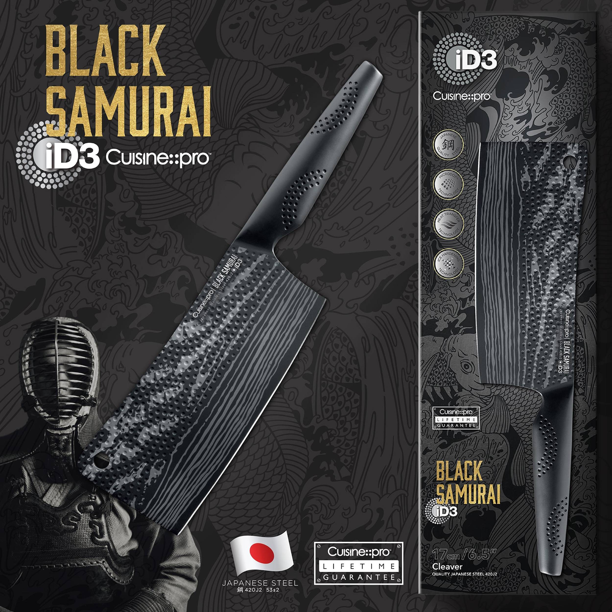 BLACK SAMURAI™ 17cm Cleaver Knife by Cuisine::pro® – THE CUSTOM