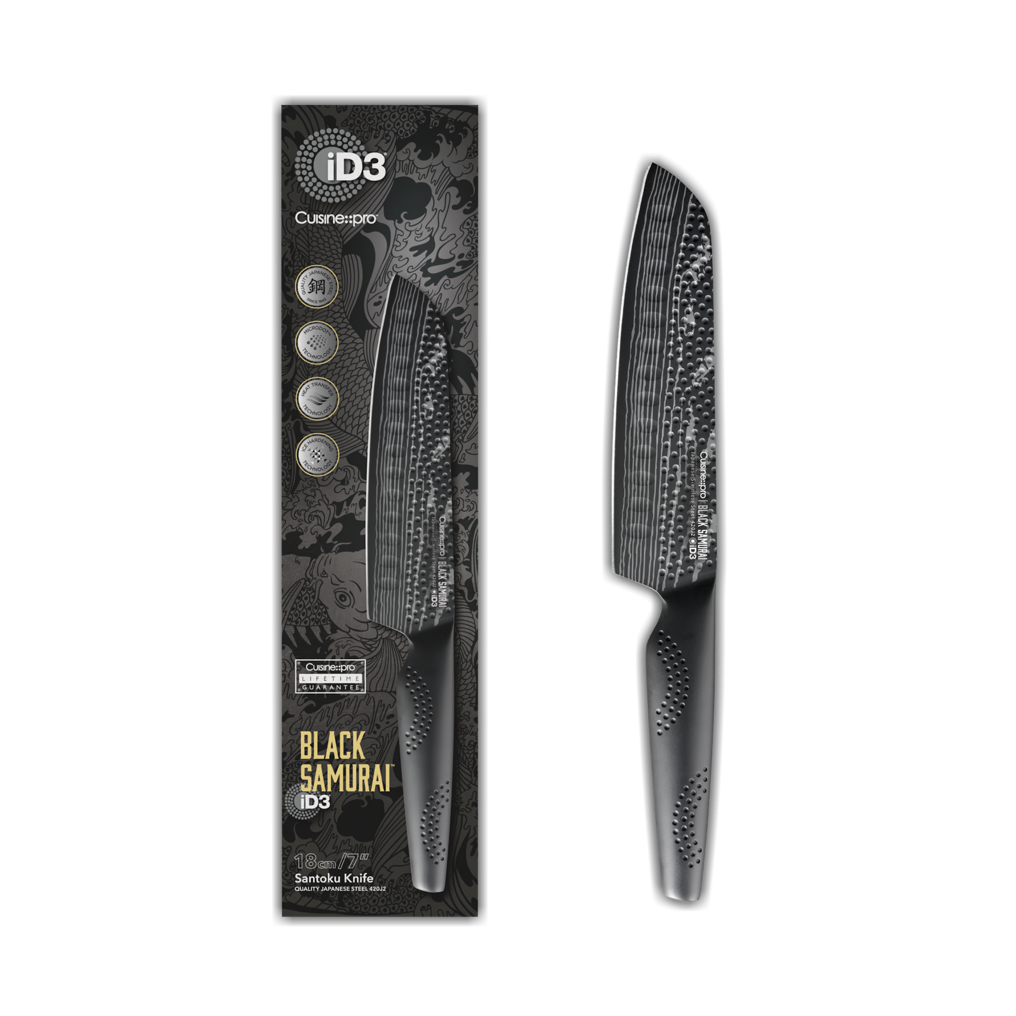 Cuisine::pro® iD3® BLACK SAMURAI Santoku Knife 7in