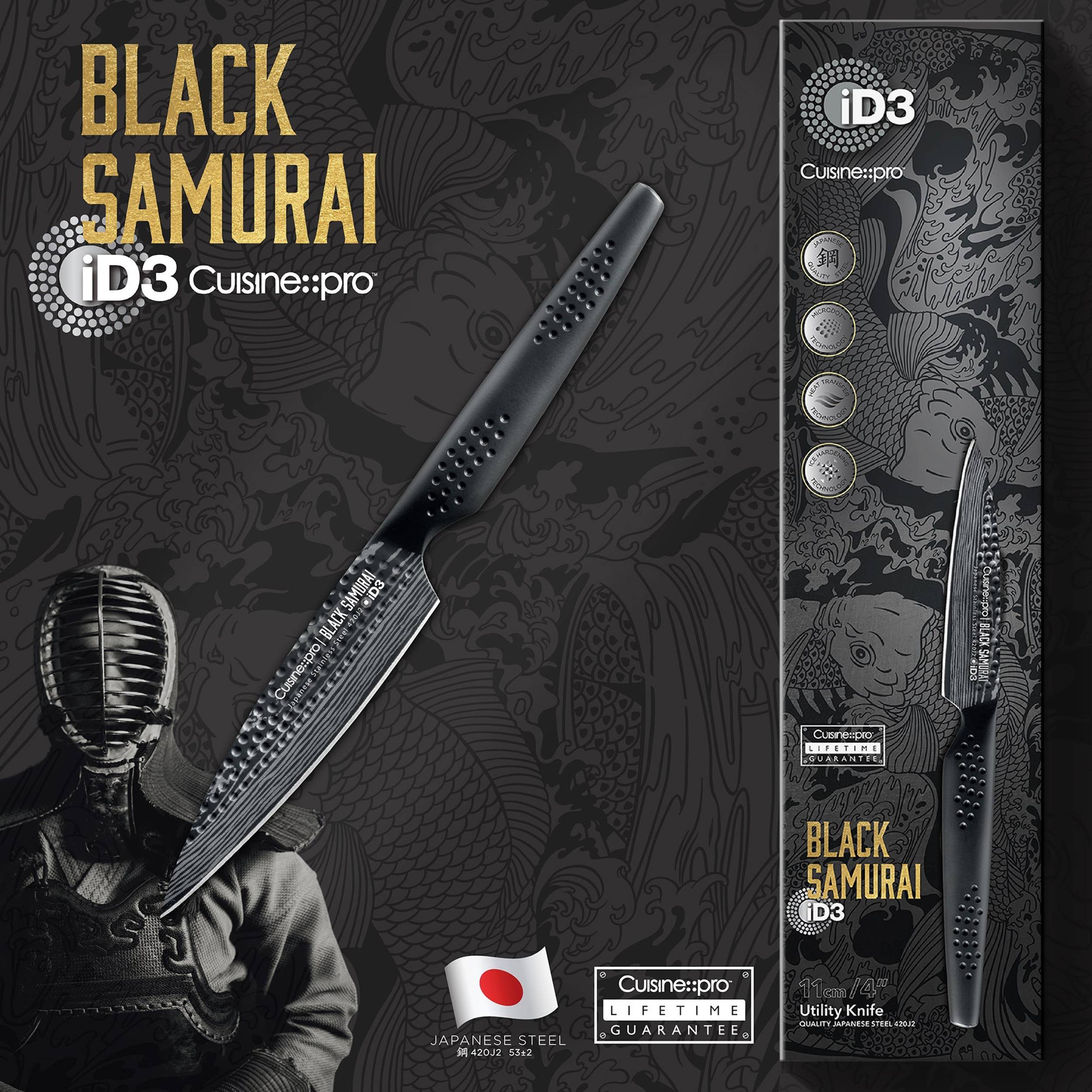 BLACK SAMURAI™ 11cm Utility Knife - Cuisine::pro® – THE CUSTOM CHEF TM