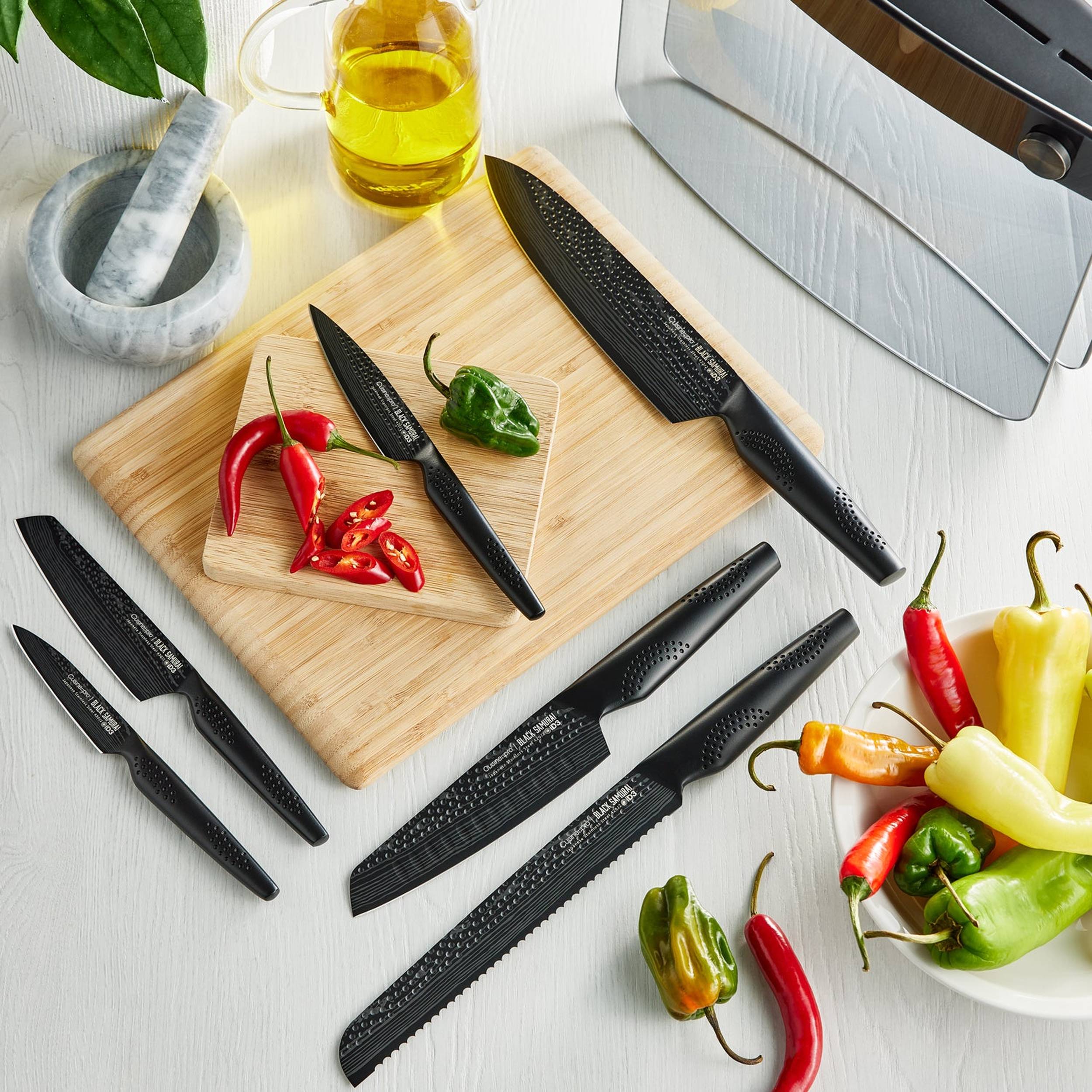 BLACK SAMURAI™ Sakai Knife Set - 7 Piece Block – THE CUSTOM CHEF TM