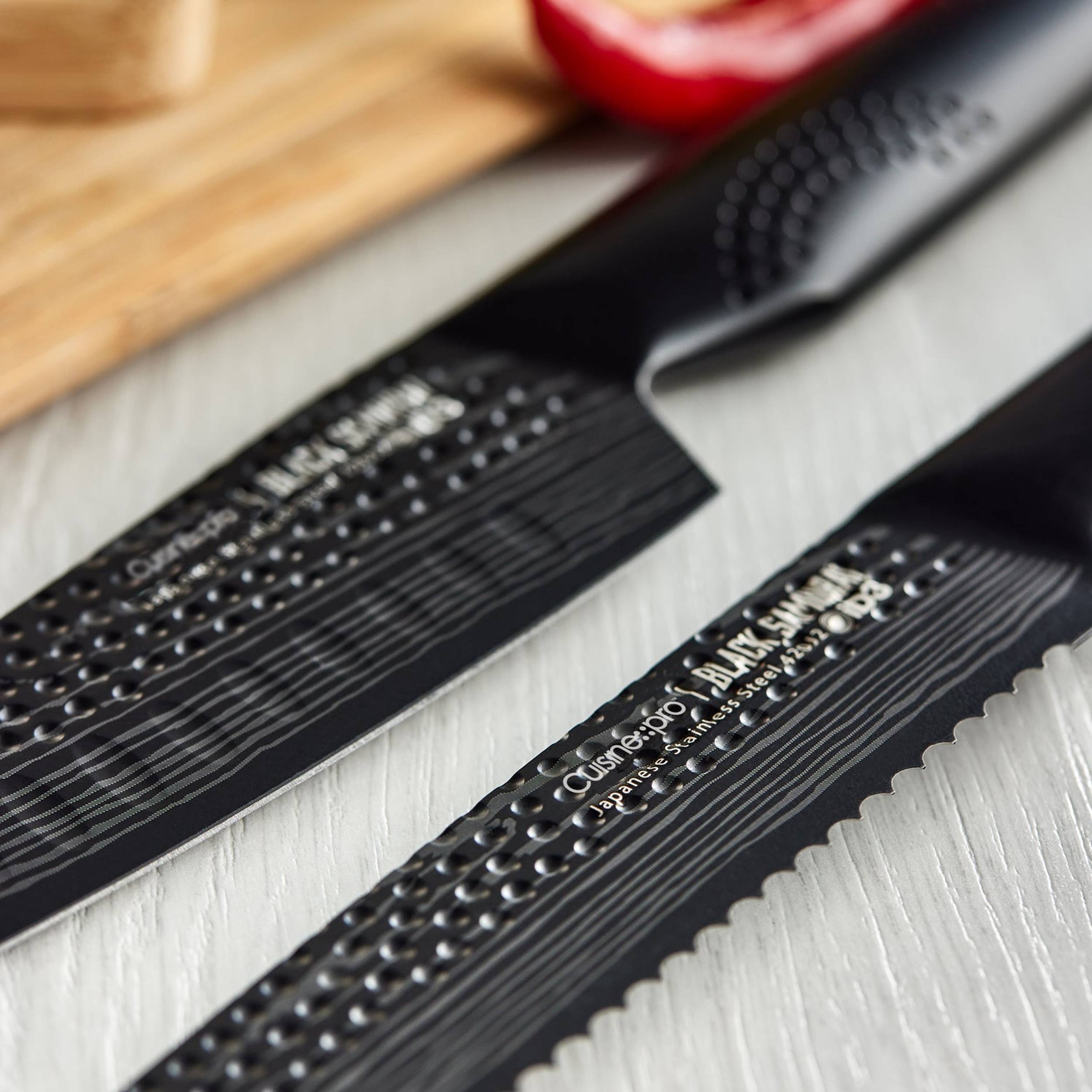 BLACK SAMURAI™ Sakai Knife Set - 7 Piece Block – THE CUSTOM CHEF TM