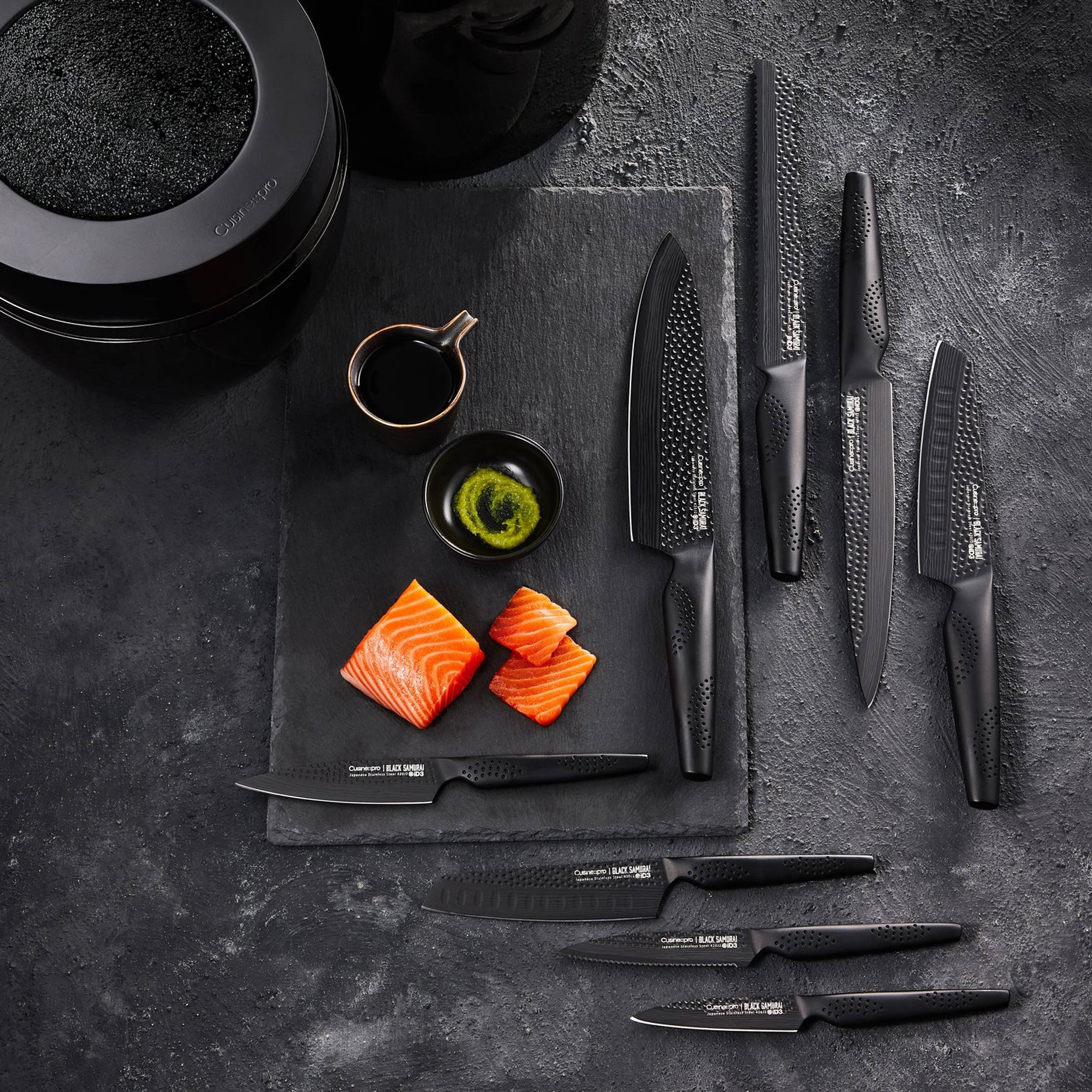 BLACK SAMURAI™ 9-Pc Knife Set | Cuisine::pro® – THE CUSTOM CHEF TM