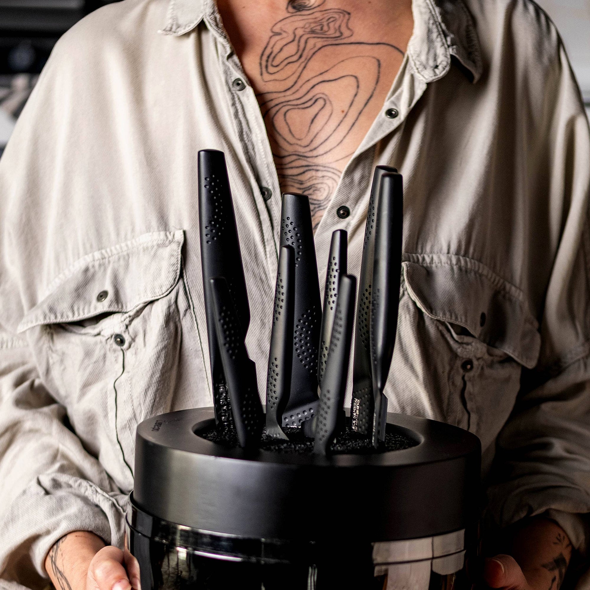 Cuisine::pro® iD3® BLACK SAMURAI THE EGG 9-Piece Knife Block