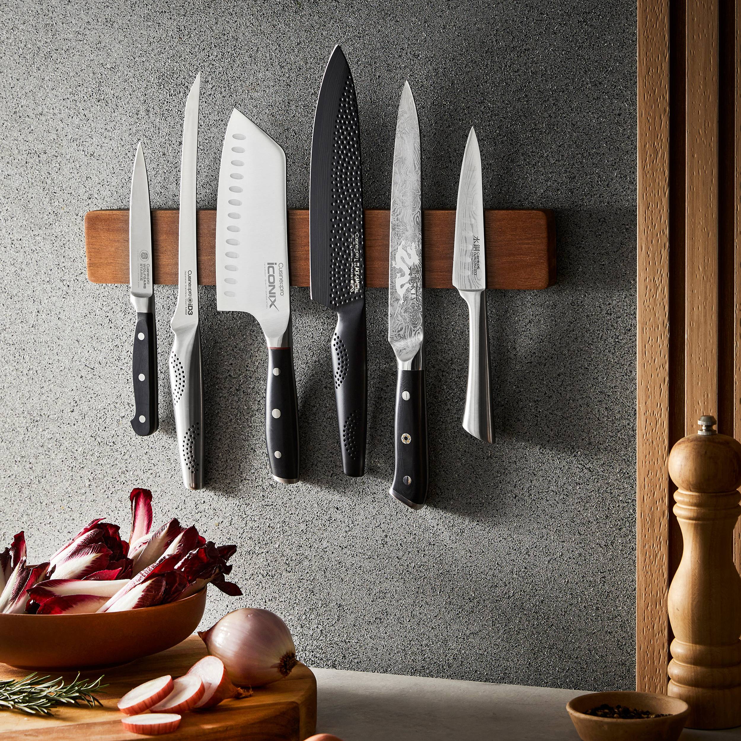Cuisine::pro® iD3® Magnetic Acacia Wood Wall-Mounted Knife Holder