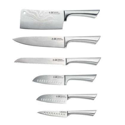 Cuisine::pro® Damashiro® Meiyo 7 piece Knife Block set with 6 superior quality Japanese steel knives for durability and precision
