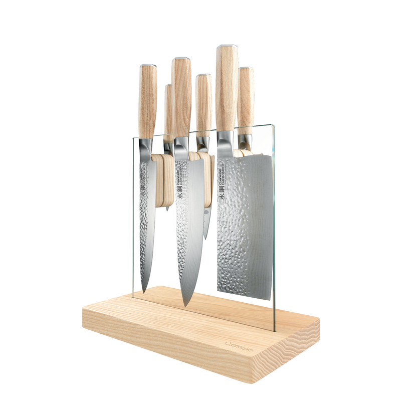 Cuisine::pro® Damashiro EMPEROR® Hikari 7-Piece Ash Knife Block