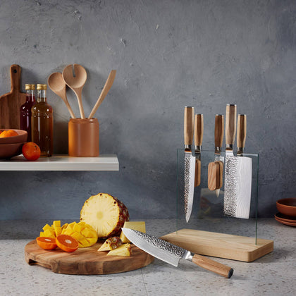 Cuisine::pro® Damashiro EMPEROR® Hikari 7-Piece Ash Knife Block
