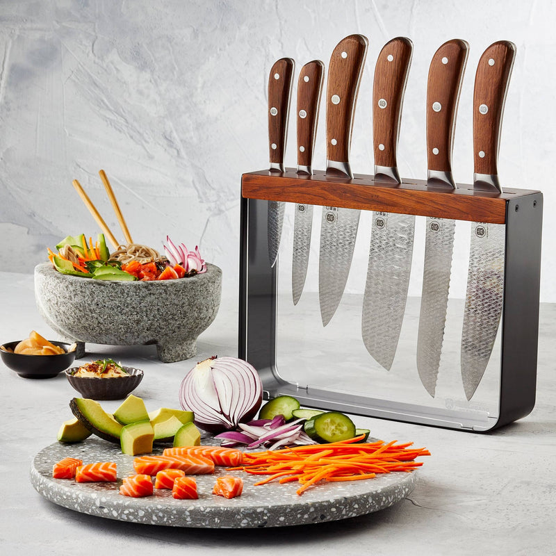 Cuisine::pro® WOLFGANG STARKE 7-Piece Oak Harz Knife Block - hover