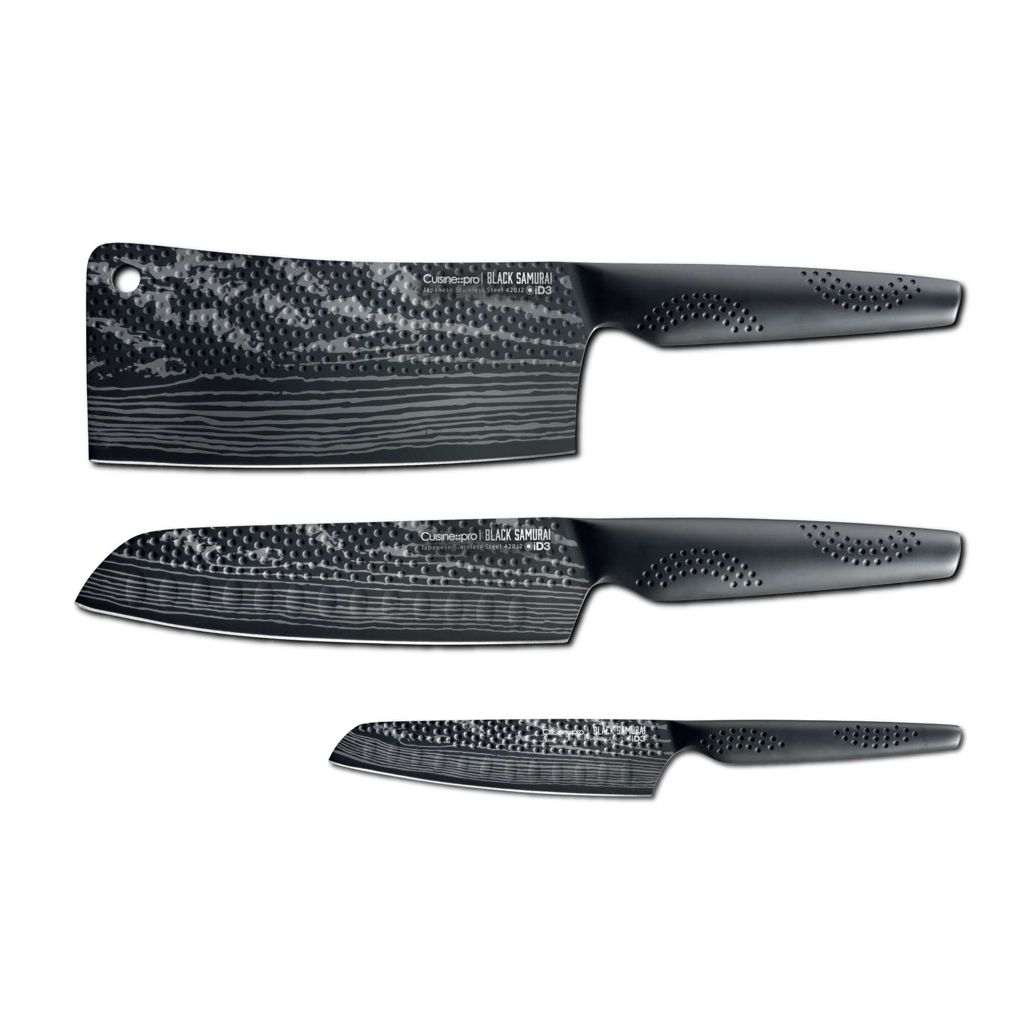 Cuisine::pro iD3 BLACK SAMURAI 7-Piece Stainless Steel Knife Set