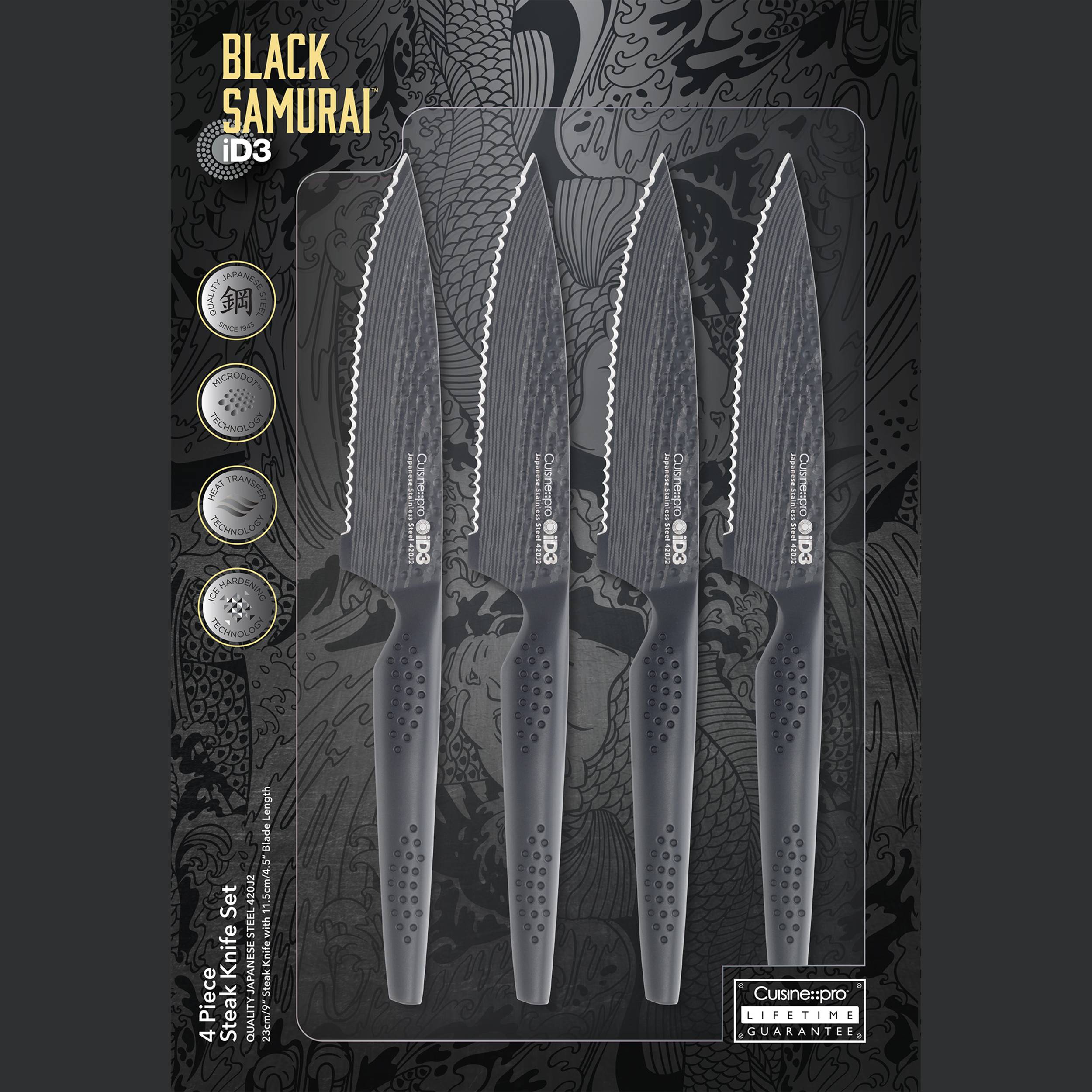 Cuisine::pro® iD3® BLACK SAMURAI™ Steak Knife Set 4 Piece – THE