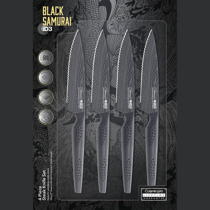 Cuisine::pro® iD3® BLACK SAMURAI 4-Piece Steak Knife Set