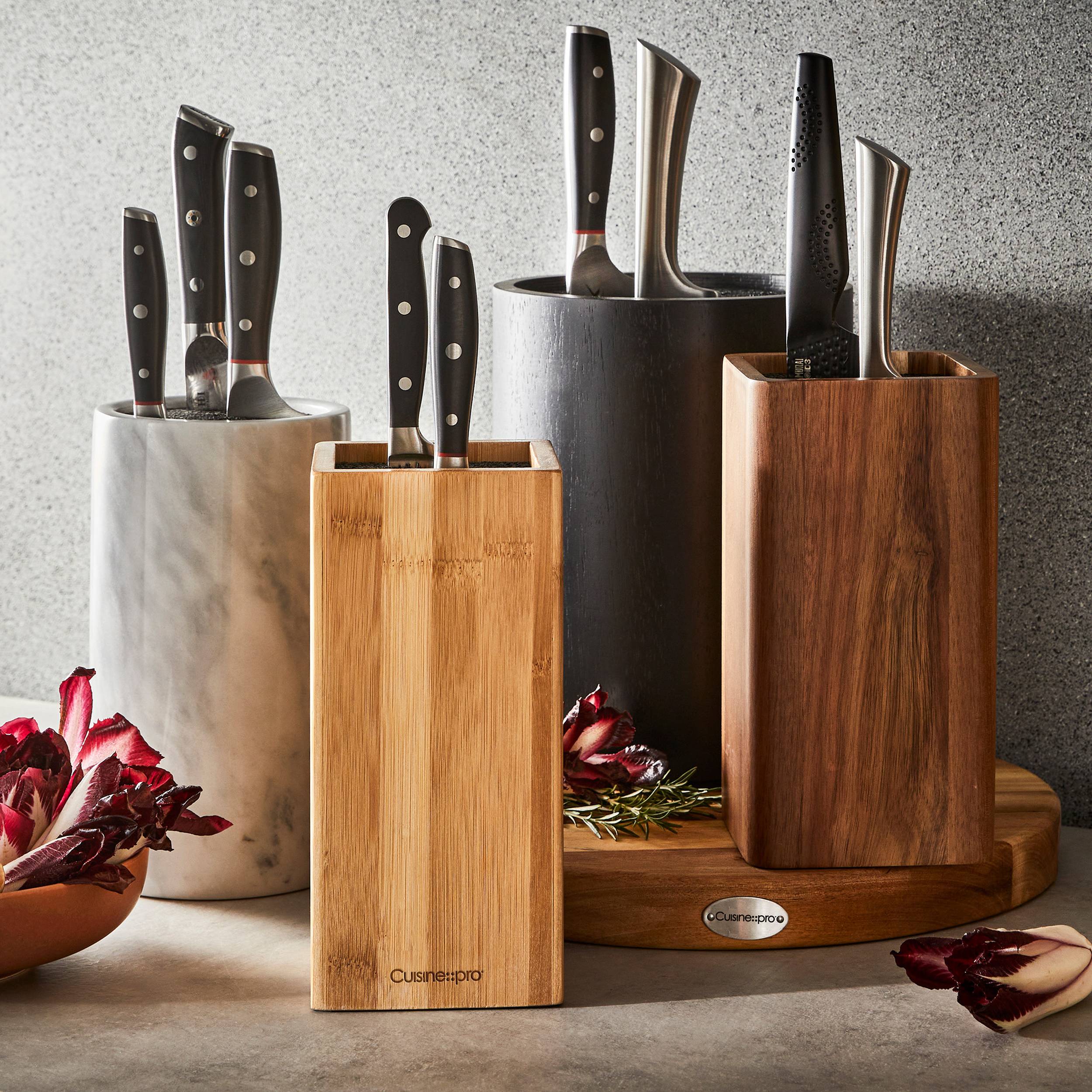Cuisine::pro® UNIVERSAL Square Acacia Knife Holder