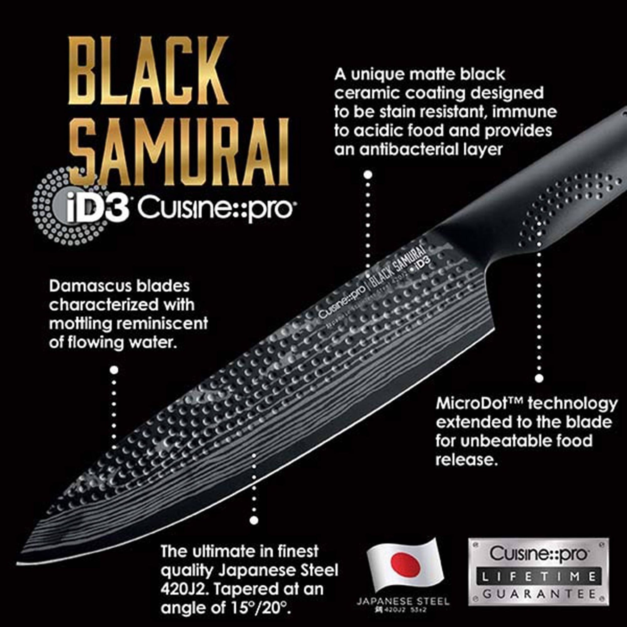 Cuisine::pro® iD3® BLACK SAMURAI 3-Step Knife Sharpener
