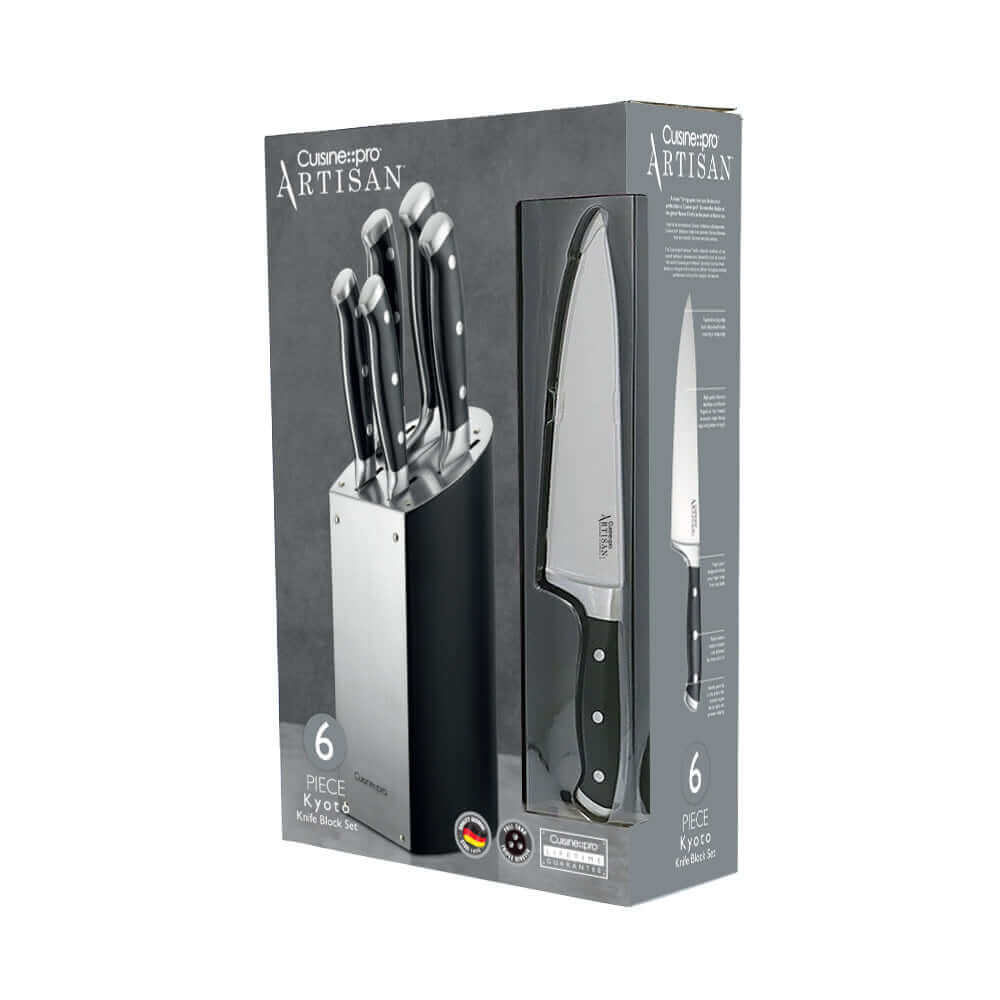 Cuisine::pro® ARTISAN™ Kyoto 6 Piece Knife Block in packaging showcasing professional-grade chef knives.