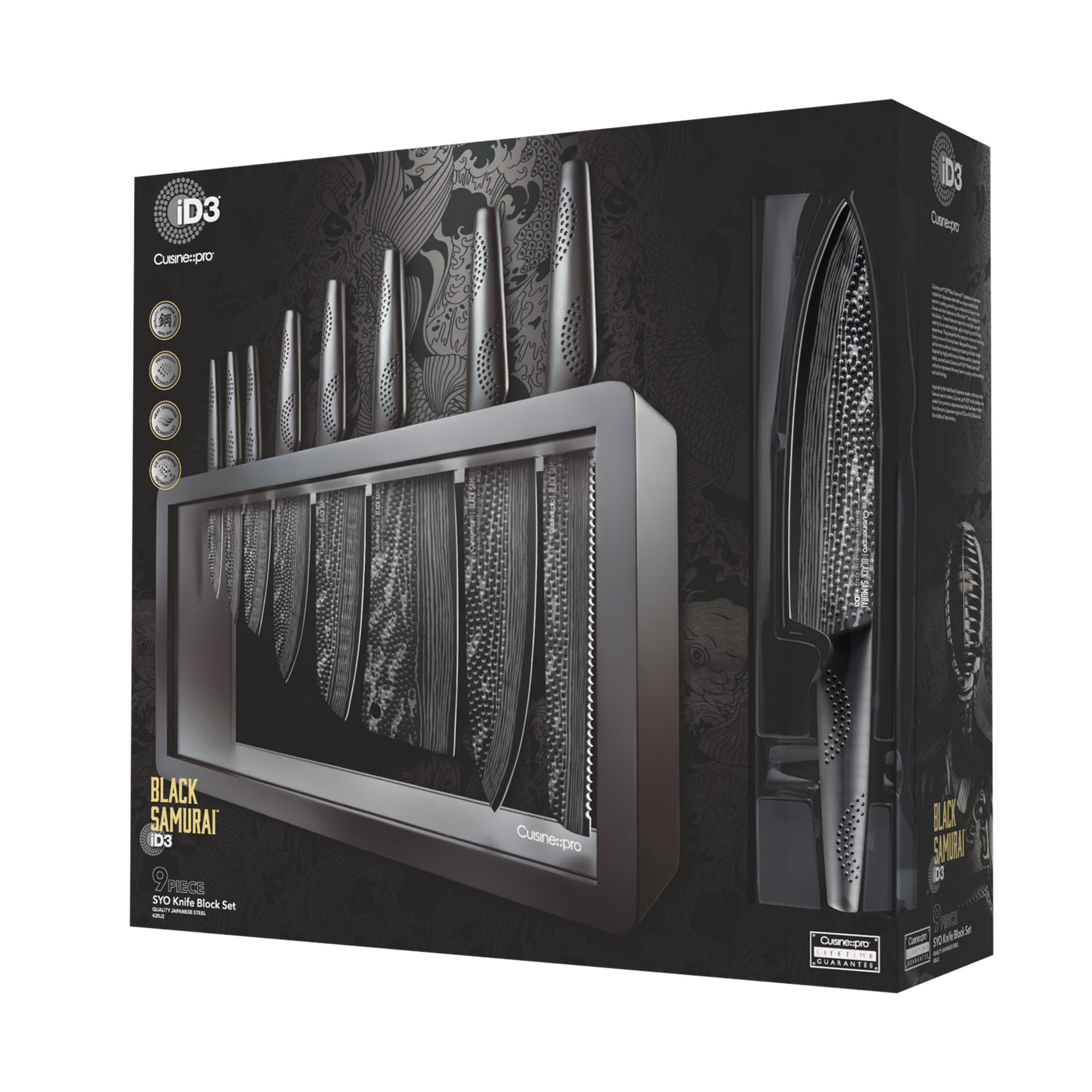 Cuisine::pro® iD3® BLACK SAMURAI Syo 9-Piece Knife Block