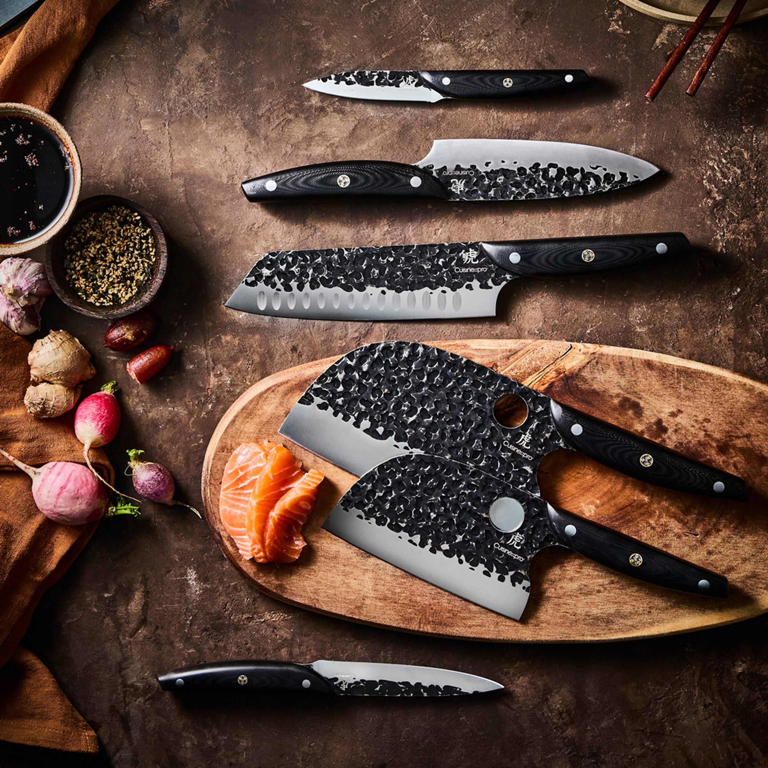 Cuisine::pro® KUROI KIBA Sakura 7-Piece Knife Block – THE CUSTOM