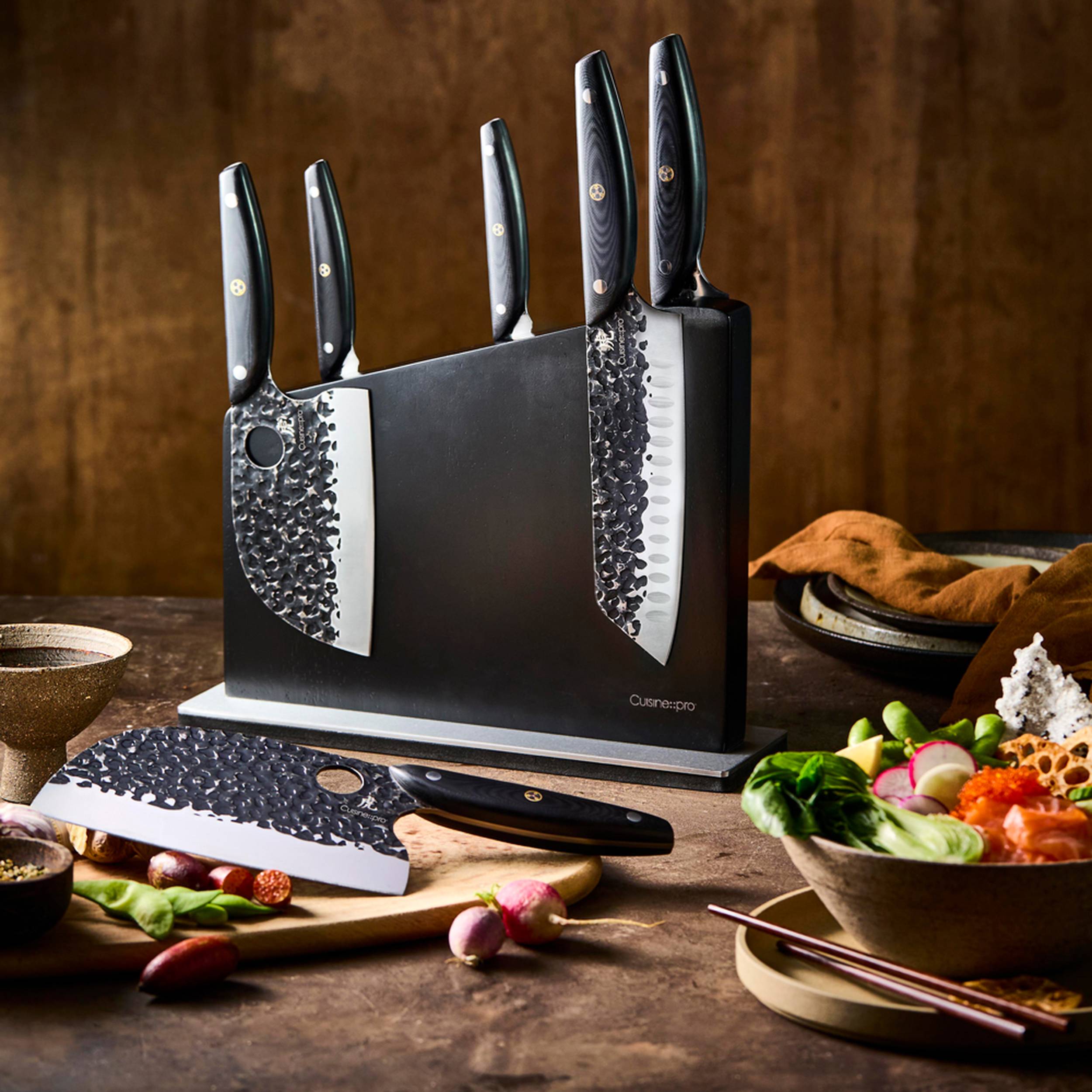 Cuisine::pro® KUROI KIBA Sakura 7-Piece Knife Block – THE CUSTOM