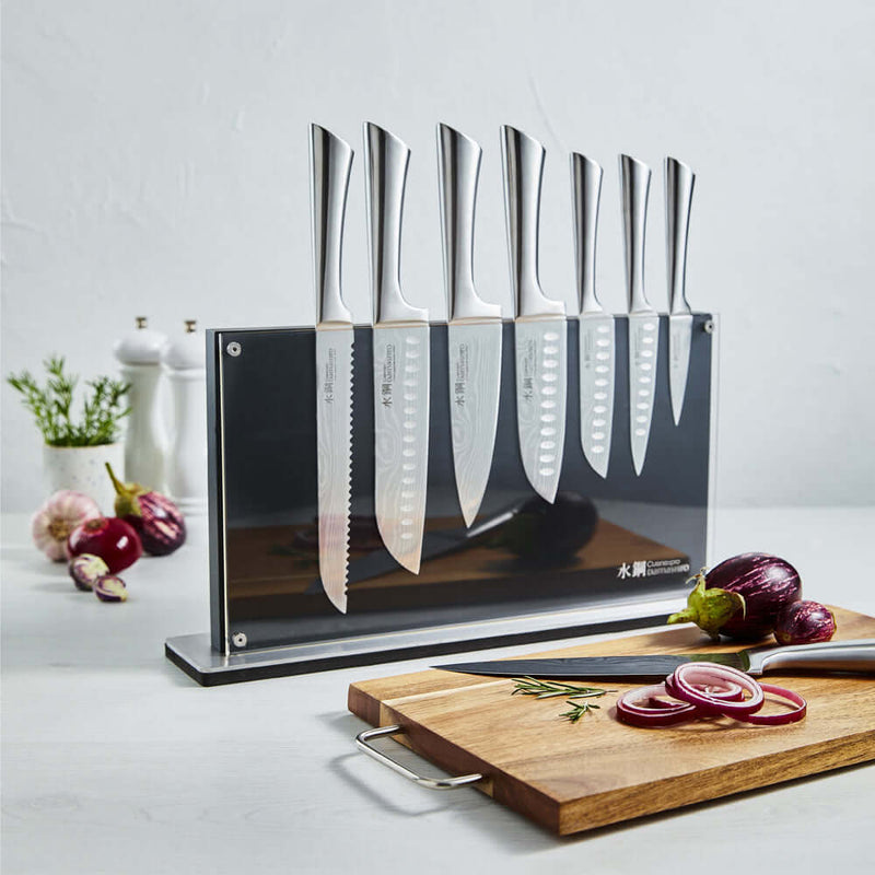 Power A Damashiro 7-Piece Kin Knife Block Set in Stainless Steel