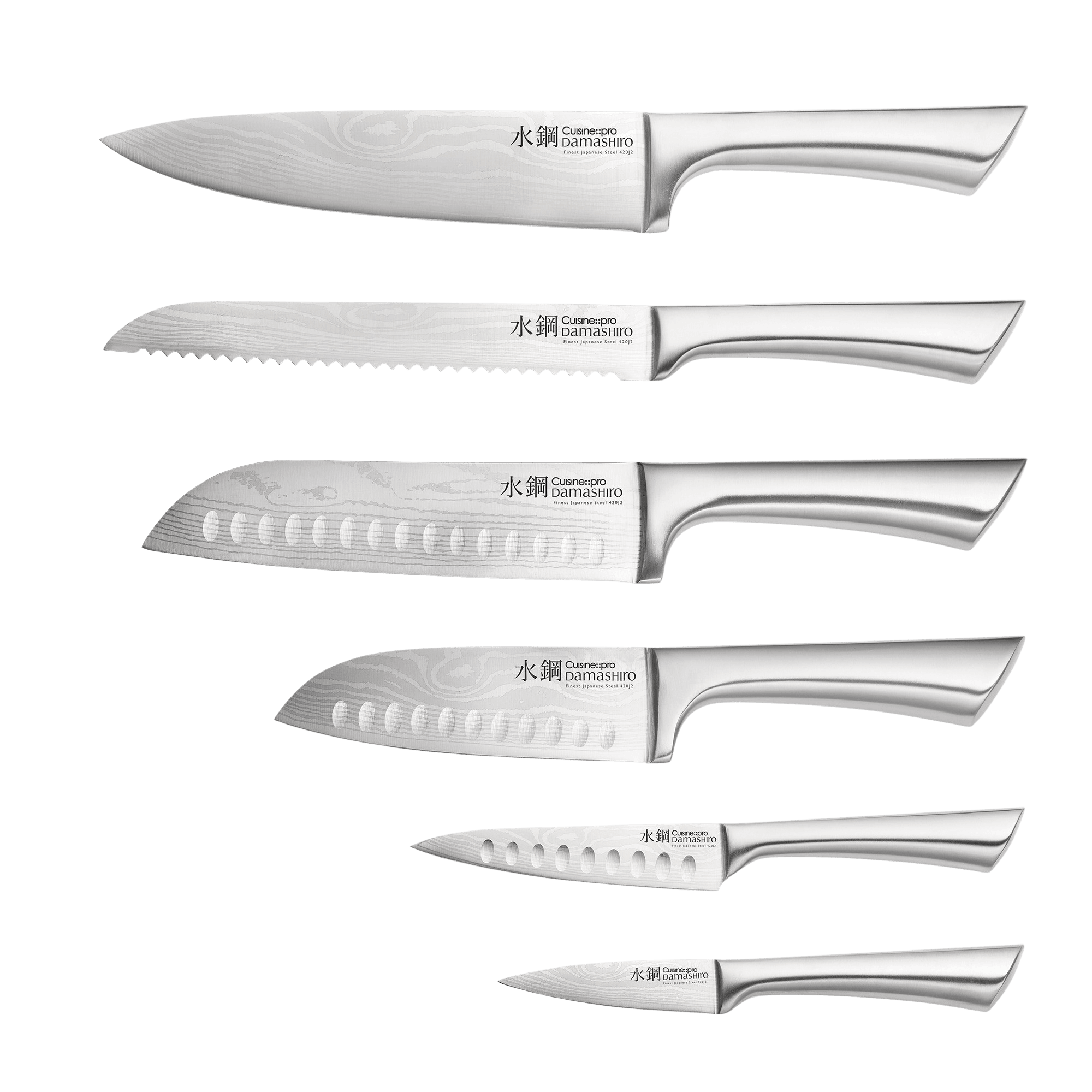 Set Japanese Damascus Knife Block