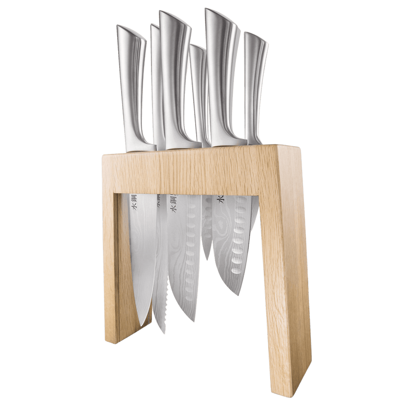 Personalization of Damashiro® 7 Piece Mizu Knife Block Oak