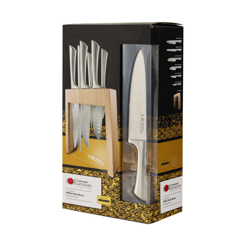 Cuisine::pro® Damashiro® 7 Piece Mizu Knife Block Oak