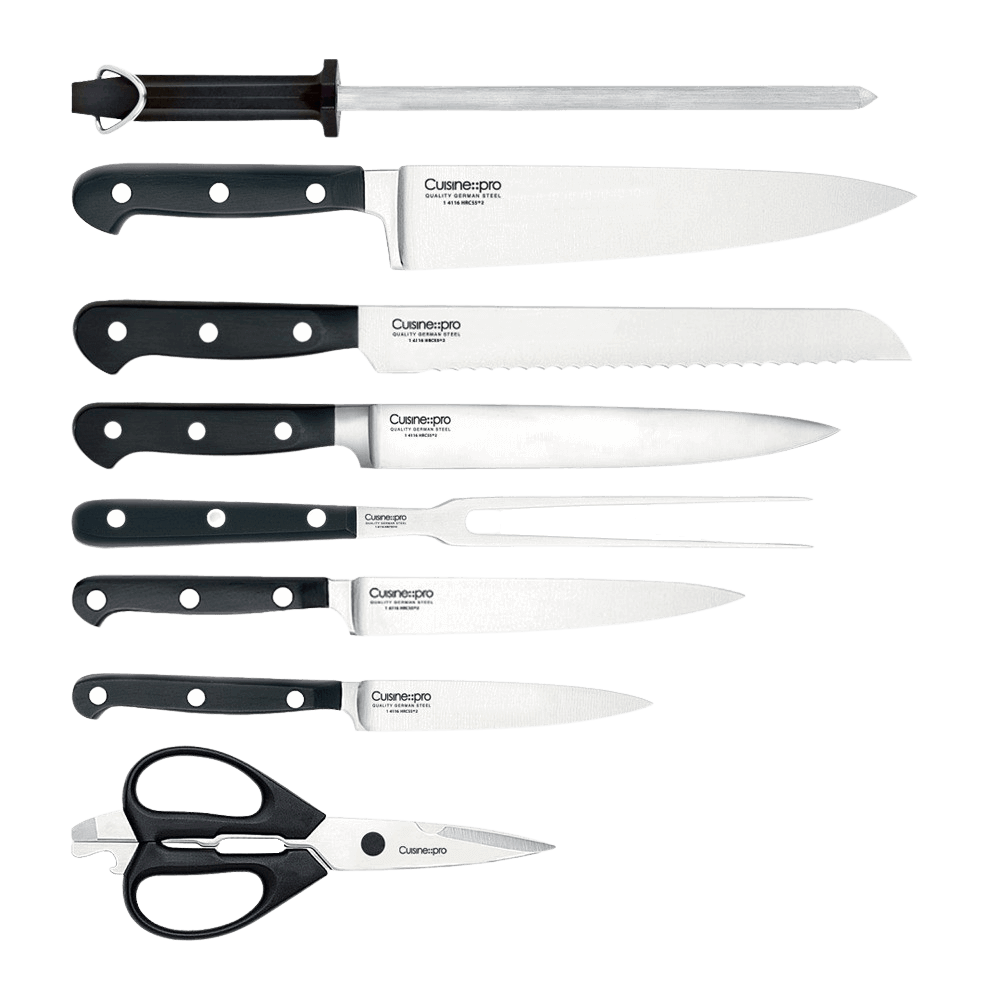 Shopmania 102 Kitchen Knife Set with Wooden Block and Scissors (5 pcs,  Black)