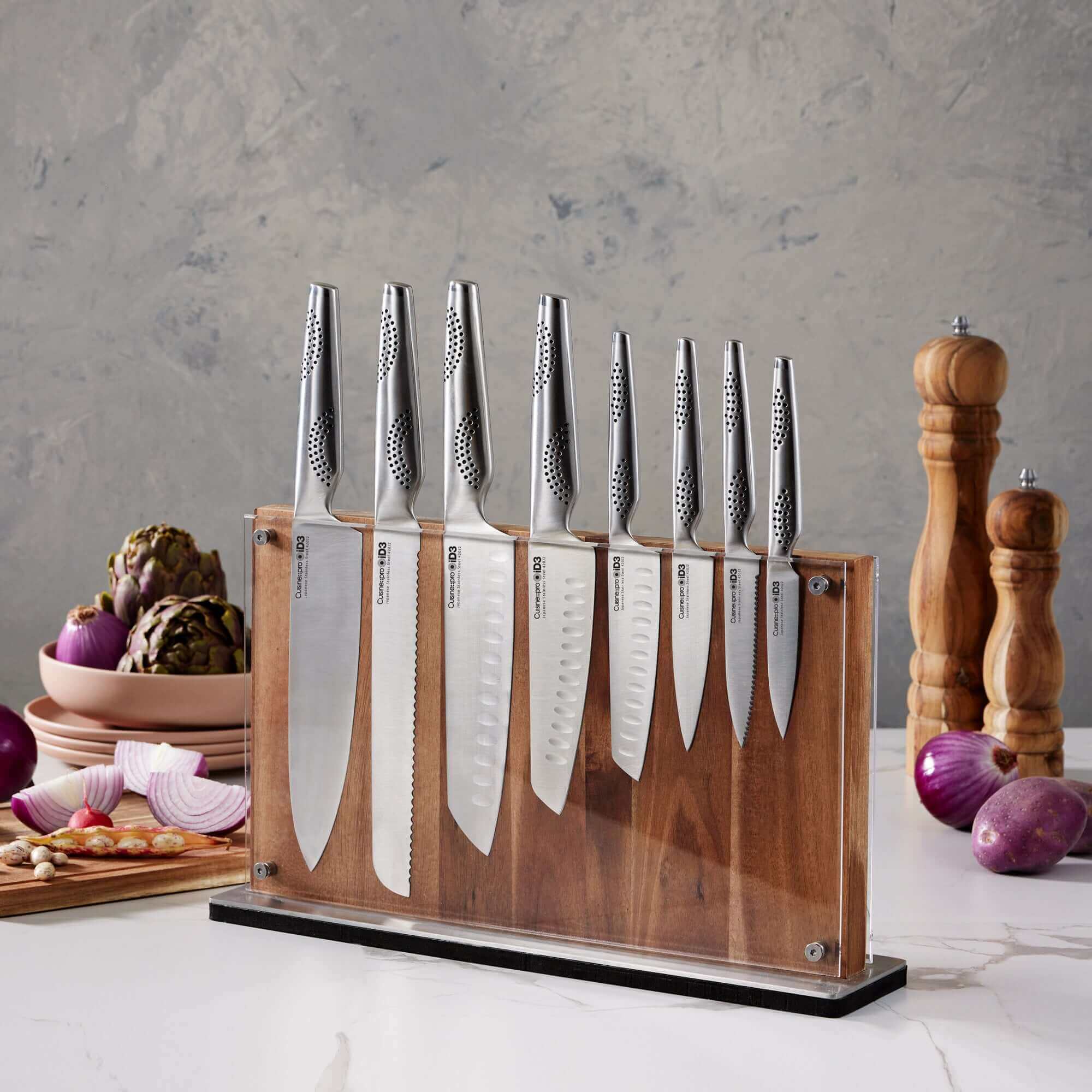 Baccarat id3 knife store block 9 piece