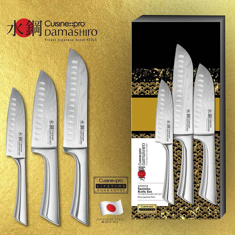 Cuisine::pro® Damashiro® Ensemble de couteaux Santoku 3 pièces