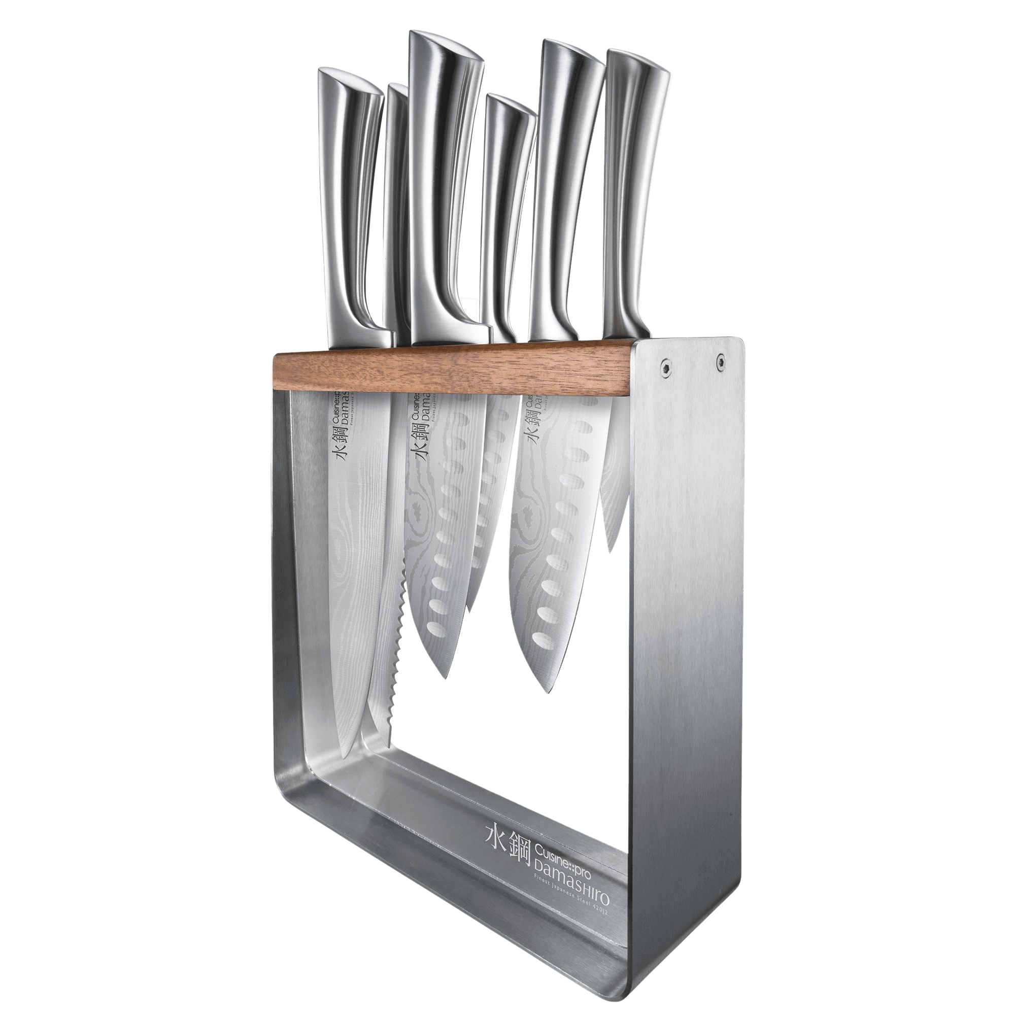 Kitchen Knife Block Set Copper 5 Piece Set with Knives Clear