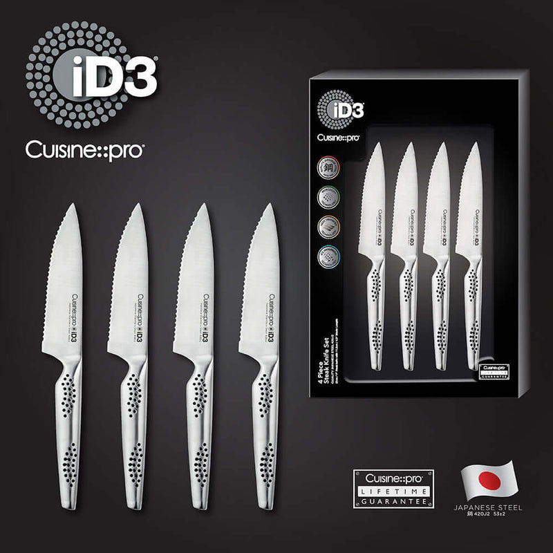 Cuisine::pro® iD3® Ensemble de 4 couteaux à steak 11,5 cm 4,5 pouces
