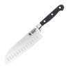 Cuisine::pro® Wolfgang Starke™ Santoku Knife 18cm 7in with black handle, perfect for slicing, dicing, and mincing in any kitchen.