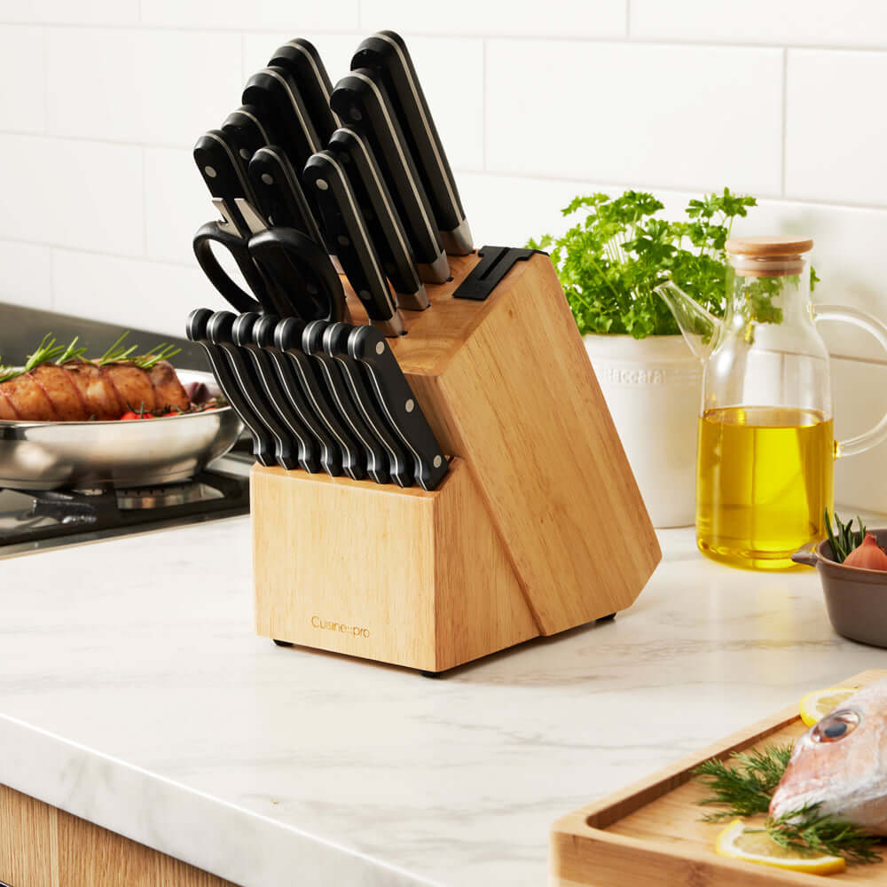 20-Piece: Professional Kitchen Knife Set with Knife Block