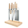 Cuisine::pro® Damashiro® EMPEROR Hikari Knife Block Ash 7 Piece set with wooden handles and glass stand.