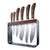 Customization for Cuisine Pro Wolfgang Starke Oak Harz Knife Block 7 Piece - kitchen knife set with wooden handles in a sleek block.