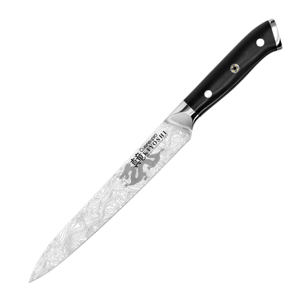 Cuisine::pro® Kiyoshi® Carving Knife 20cm/8in with Damascus inspired blade and black handle