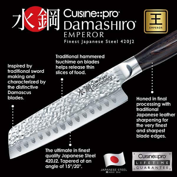 Bloc à couteaux 7 pièces Cuisine::pro® Damashiro® EMPEROR Mokuzai