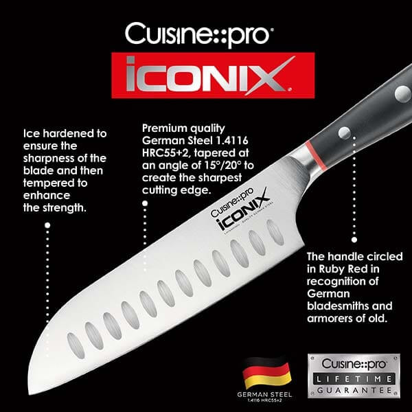 Cuisine::pro® iconiX® Couteau Santoku 18cm 7"